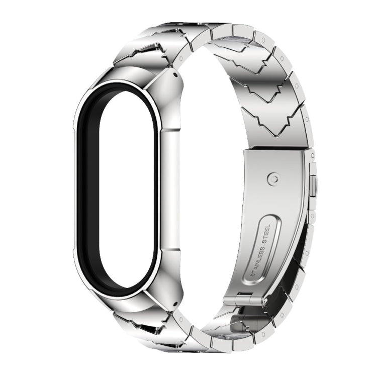 For Xiaomi Mi Band 7 / 7 NFC MIJOBS Stainless Steel Watch Band, Style:TF2 V Type(Silver) - Watch Bands by MIJOBS | Online Shopping UK | buy2fix