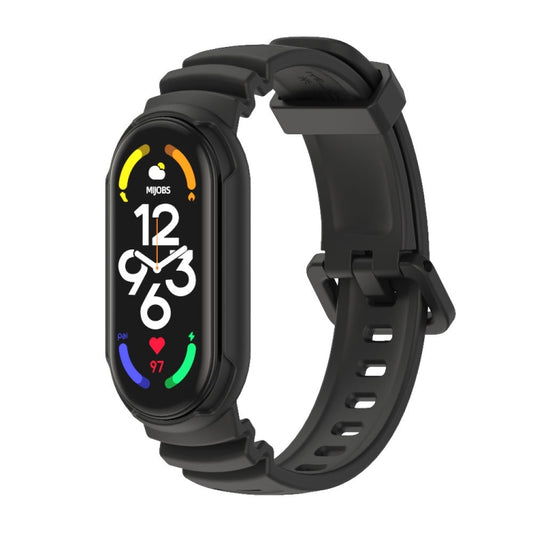 For Xiaomi Mi Band 5 / 6 / 7 MIJOBS GS Unibody Two-color Watch Band(Black) - Watch Bands by MIJOBS | Online Shopping UK | buy2fix