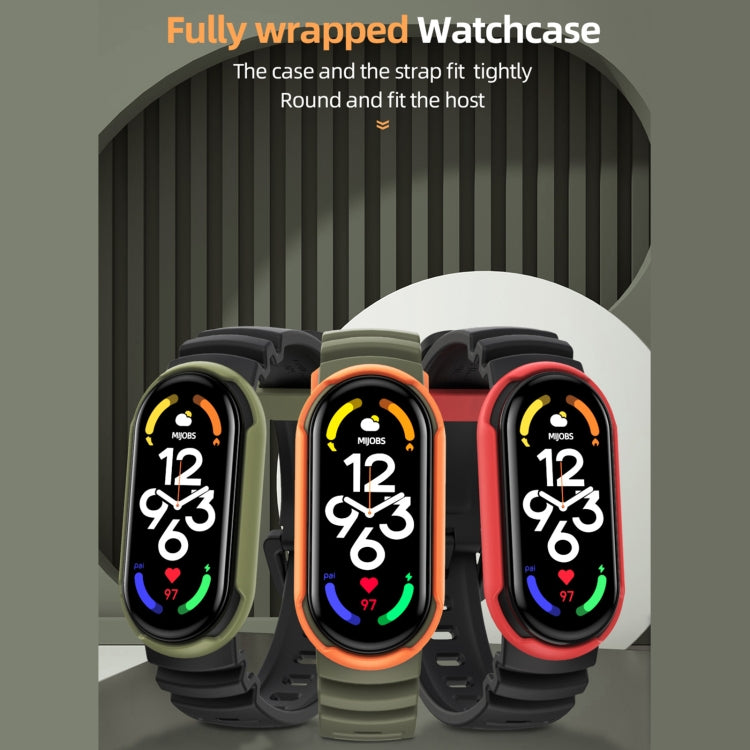 For Xiaomi Mi Band 5 / 6 / 7 MIJOBS GS Unibody Two-color Watch Band(Black Orange) - Watch Bands by MIJOBS | Online Shopping UK | buy2fix