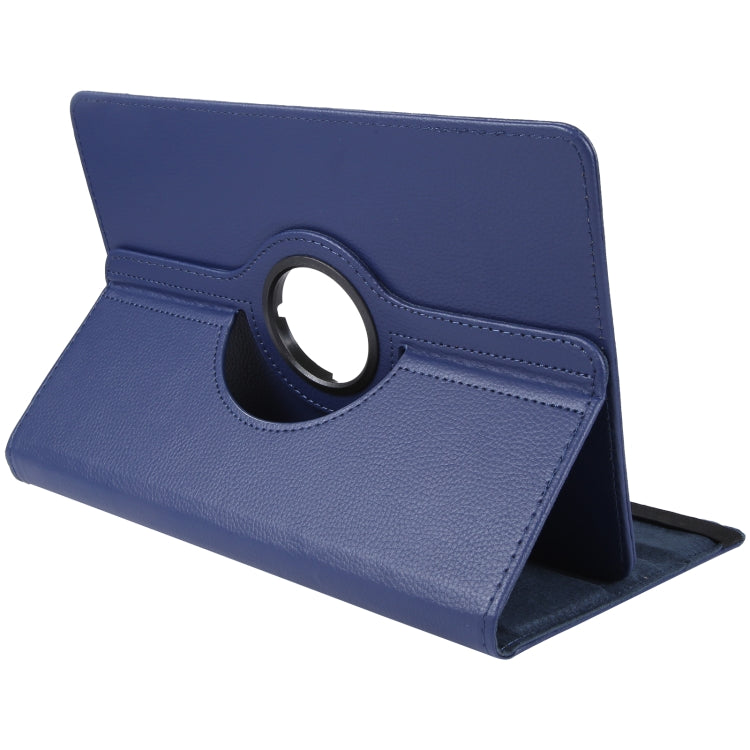 For 10 inch Tablet 360 Degree Rotation Litchi Texture Flip Leather Tablet Case(Blue) - 10 - 11 inch by buy2fix | Online Shopping UK | buy2fix