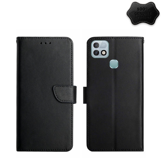 For Infinix Hot 10i/Smart 5 Pro Genuine Leather Fingerprint-proof Horizontal Flip Phone Case(Black) - Infinix Cases by buy2fix | Online Shopping UK | buy2fix