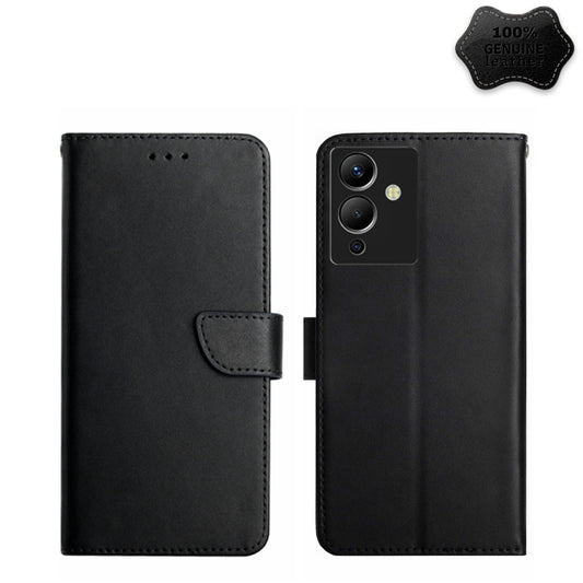 For Infinix Note 12 G96 Genuine Leather Fingerprint-proof Horizontal Flip Phone Case(Black) - Infinix Cases by buy2fix | Online Shopping UK | buy2fix