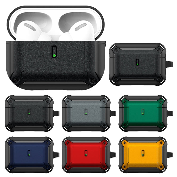 For AirPods Pro Sliding Buckle Wireless Earphone Protective Case with Hook(Black) - For AirPods Pro by buy2fix | Online Shopping UK | buy2fix