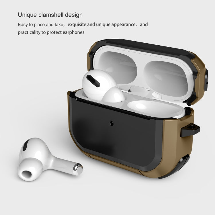 For AirPods Pro 2 Wireless Earphones Shockproof Thunder Mecha TPU Protective Case(Gold) - For AirPods Pro 2 by buy2fix | Online Shopping UK | buy2fix