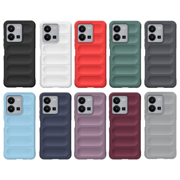 For vivo Y35 4G Global Magic Shield TPU + Flannel Phone Case(Dark Blue) - vivo Cases by buy2fix | Online Shopping UK | buy2fix