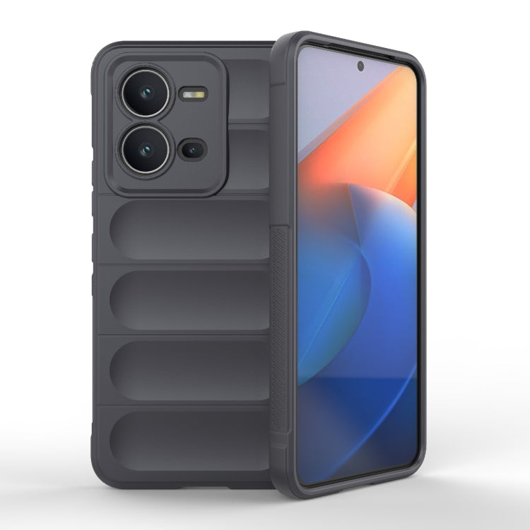 For vivo V25 5G Global Magic Shield TPU + Flannel Phone Case(Dark Grey) - vivo Cases by buy2fix | Online Shopping UK | buy2fix