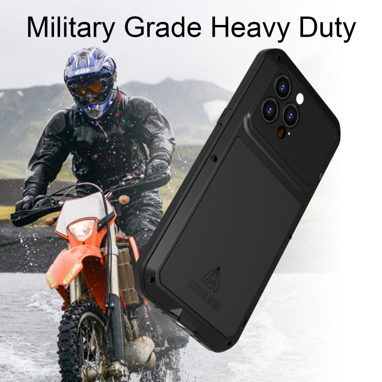 For iPhone 14 Pro LOVE MEI Metal Shockproof Life Waterproof Dustproof Phone Case(Silver) - iPhone 14 Pro Cases by LOVE MEI | Online Shopping UK | buy2fix