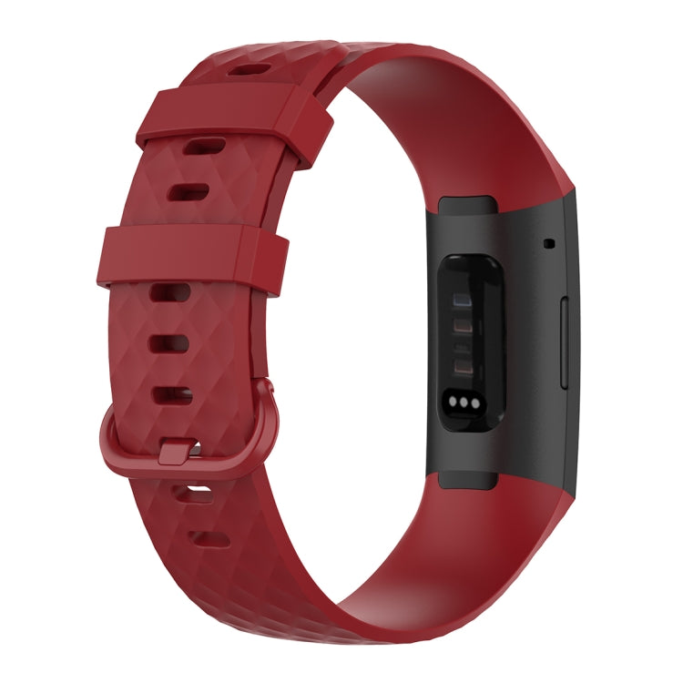 Color Buckle TPU Wrist Strap Watch Band for Fitbit Charge 4 / Charge 3 / Charge 3 SE, Size: S(Red) - Watch Bands by buy2fix | Online Shopping UK | buy2fix