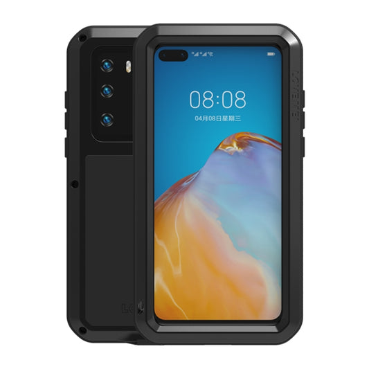 For Huawei P40 LOVE MEI Metal Shockproof Waterproof Dustproof Protective Case(Black) - Huawei Cases by LOVE MEI | Online Shopping UK | buy2fix