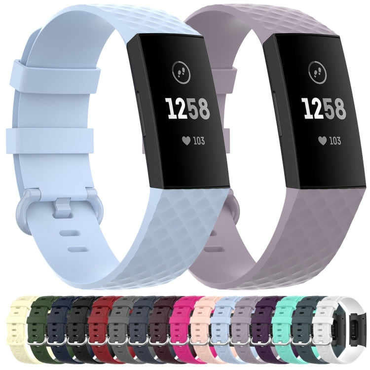 18mm Silver Color Buckle TPU Wrist Strap Watch Band for Fitbit Charge 4 / Charge 3 / Charge 3 SE, Size: L(Blue Gray) - Watch Bands by buy2fix | Online Shopping UK | buy2fix