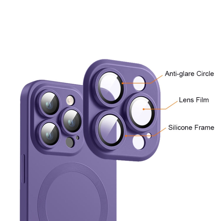 For iPhone 11 CD Texture MagSafe Liquid Silicone Phone Case(Dark Purple) - iPhone 11 Cases by buy2fix | Online Shopping UK | buy2fix