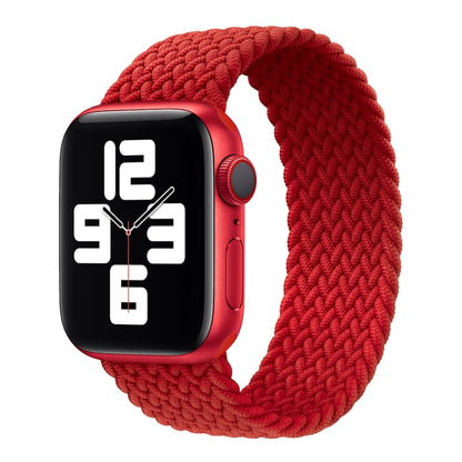 Nylon Single-turn Braided Watch Band For Apple Watch Ultra 49mm / Series 8&7 45mm / SE 2&6&SE&5&4 44mm / 3&2&1 42mm, Length:165mm(Red) - Watch Bands by buy2fix | Online Shopping UK | buy2fix