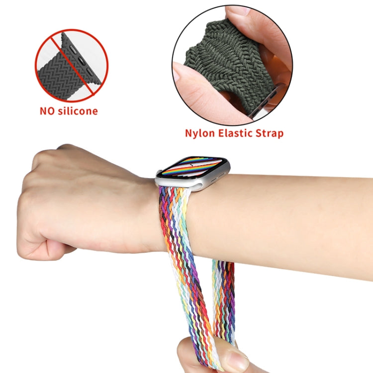 Nylon Single-turn Braided Watch Band For Apple Watch Ultra 49mm / Series 8&7 45mm / SE 2&6&SE&5&4 44mm / 3&2&1 42mm, Length:165mm(Space Grey) - Watch Bands by buy2fix | Online Shopping UK | buy2fix