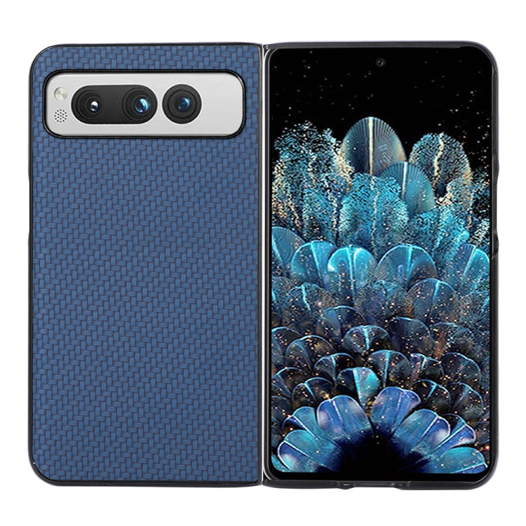 For Google Pixel Fold Carbon Fiber Texture Shockproof Phone Case(Blue) - Google Cases by buy2fix | Online Shopping UK | buy2fix