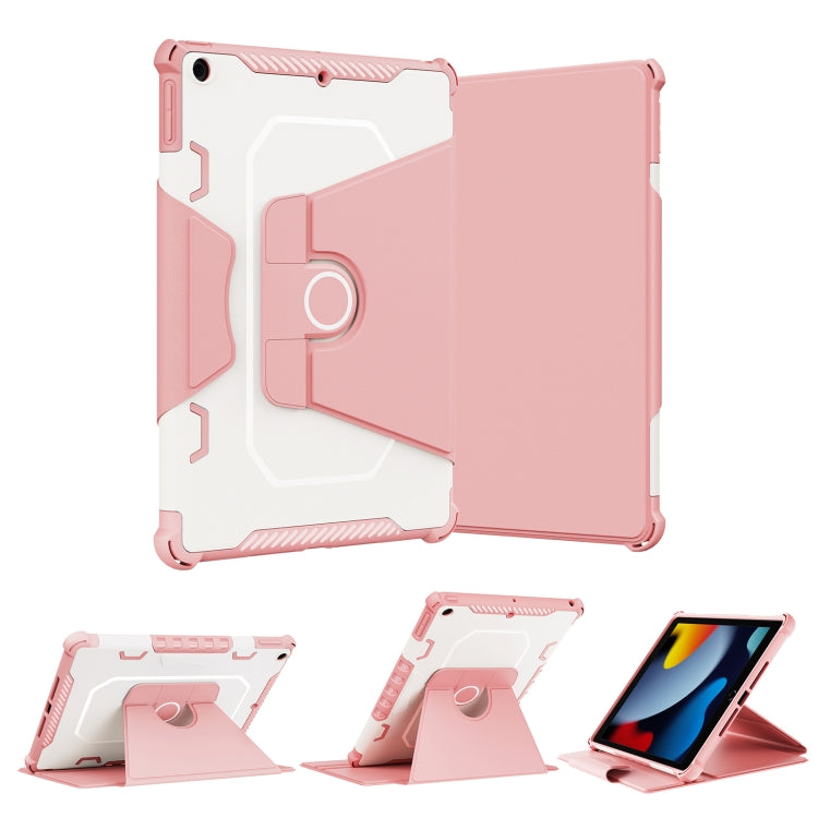 For iPad 10.2 2021 360 Degree Rotating Armored Smart Tablet Leather Case(Pink) - iPad 10.2 Cases by buy2fix | Online Shopping UK | buy2fix