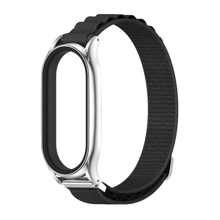 For Xiaomi Mi Band 7 / 7 NFC MIJOBS PLUS Nylon Breathable Watch Band(Black Silver) - Watch Bands by MIJOBS | Online Shopping UK | buy2fix