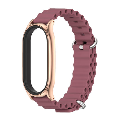 For Xiaomi Mi Band 6 / 5 / 4 / 3 MIJOBS PLUS Marine Silicone Breathable Watch Band(Wine Red Rose Gold) - Watch Bands by MIJOBS | Online Shopping UK | buy2fix