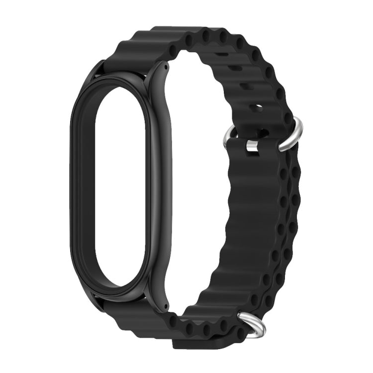 For Xiaomi Mi Band 7 / 7 NFC MIJOBS PLUS Marine Silicone Breathable Watch Band(Black) - Watch Bands by MIJOBS | Online Shopping UK | buy2fix