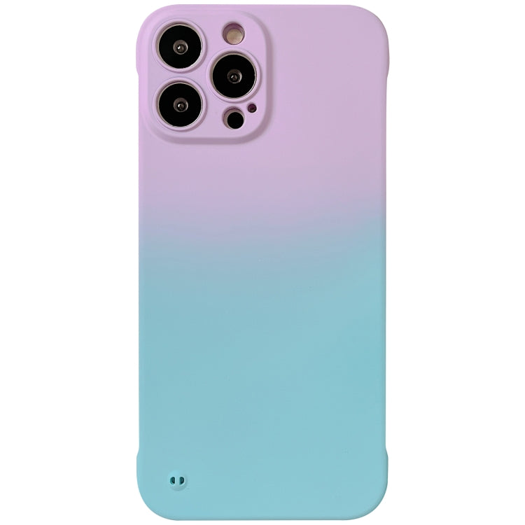 For iPhone 14 Plus Frameless Skin Feel Gradient Phone Case(Light Purple + Light Blue) - iPhone 14 Plus Cases by buy2fix | Online Shopping UK | buy2fix