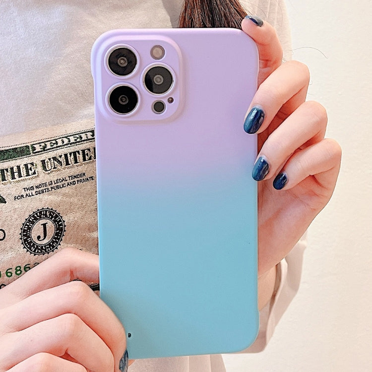 For iPhone 13 Pro Frameless Skin Feel Gradient Phone Case(Light Purple + Light Blue) - iPhone 13 Pro Cases by buy2fix | Online Shopping UK | buy2fix