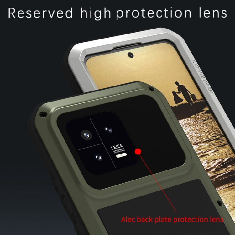 For Xiaomi 13 LOVE MEI Metal Shockproof Life Waterproof Dustproof Phone Case(Army Green) - Xiaomi Cases by LOVE MEI | Online Shopping UK | buy2fix