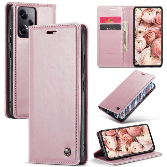 For Xiaomi Redmi Note 12 Pro 5G / Poco X5 Pro CaseMe 003 Crazy Horse Texture Leather Phone Case(Rose Gold) - Xiaomi Cases by CaseMe | Online Shopping UK | buy2fix