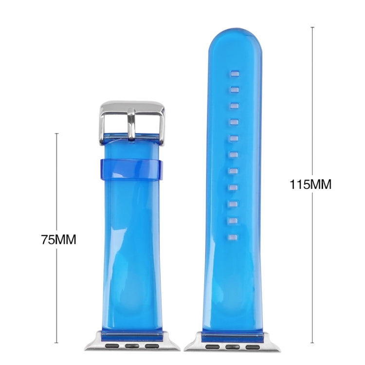 For Apple Watch Ultra 49mm Glacier Jelly Clear TPU Case Watch Band(Royal Blue) - Watch Bands by buy2fix | Online Shopping UK | buy2fix