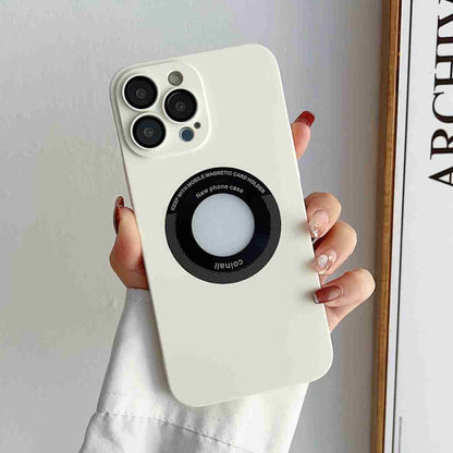 For iPhone 13 Skin Feel CD Texture MagSafe Magnetic Phone Case(White) - iPhone 13 Cases by buy2fix | Online Shopping UK | buy2fix