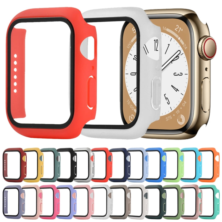 Shockproof PC+Tempered Glass Watch Protective Case For Apple Watch Series 8&7 41mm(Red) - Watch Cases by buy2fix | Online Shopping UK | buy2fix