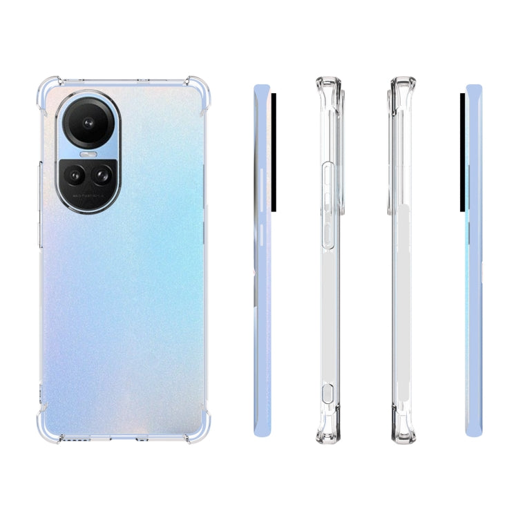 For OPPO Reno10 / 10 Pro Global Shockproof Non-slip Thickening TPU Phone Case(Transparent) - OPPO Cases by buy2fix | Online Shopping UK | buy2fix