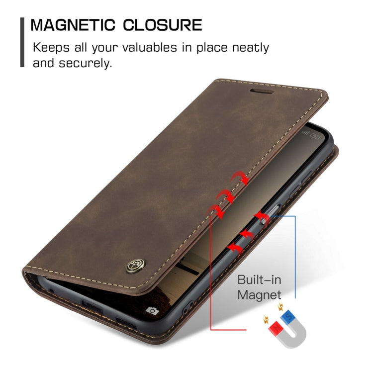 For Xiaomi Redmi Note 12 4G Global CaseMe 013 Multifunctional Horizontal Flip Leather Phone Case(Coffee) - Xiaomi Cases by CaseMe | Online Shopping UK | buy2fix