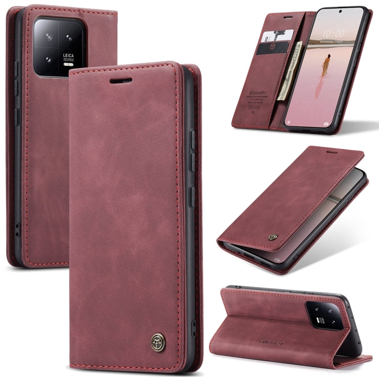 For Xiaomi 13 CaseMe 013 Multifunctional Horizontal Flip Leather Phone Case(Wine Red) - Xiaomi Cases by CaseMe | Online Shopping UK | buy2fix