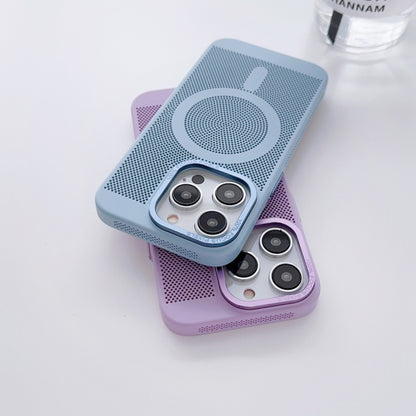 For iPhone 14 Pro Max Grid Cooling MagSafe Magnetic Phone Case(Lilac) - iPhone 14 Pro Max Cases by buy2fix | Online Shopping UK | buy2fix