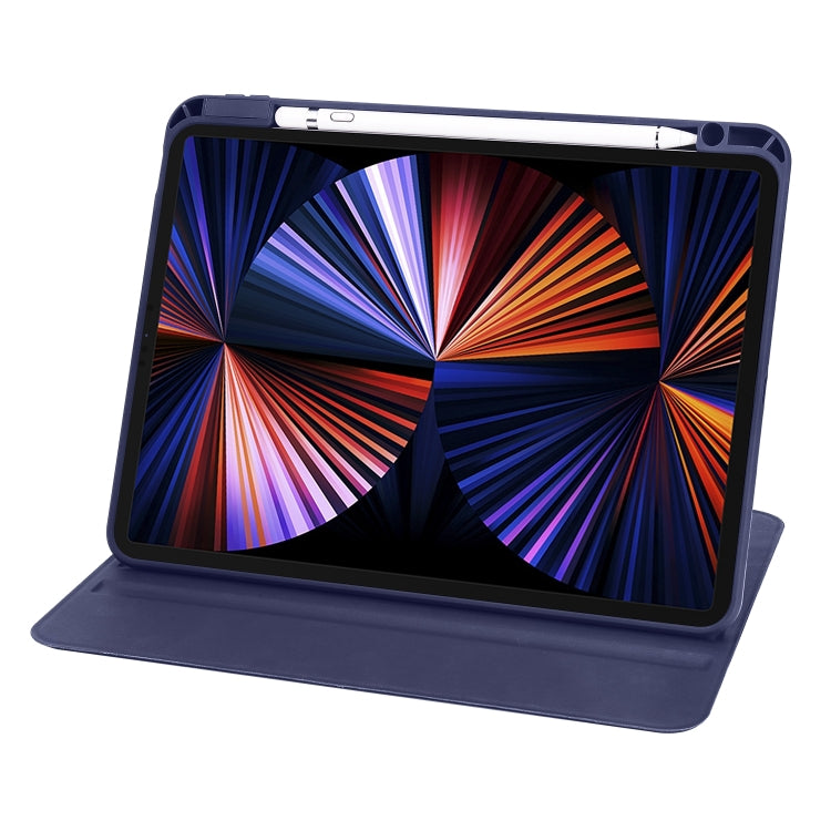 Acrylic 360 Degree Rotation Holder Tablet Leather Case For iPad Air 13 2024 / Pro 12.9 2022/2021/2020/2018(Dark Blue) - iPad Pro 12.9 (2022/2021) Cases by buy2fix | Online Shopping UK | buy2fix