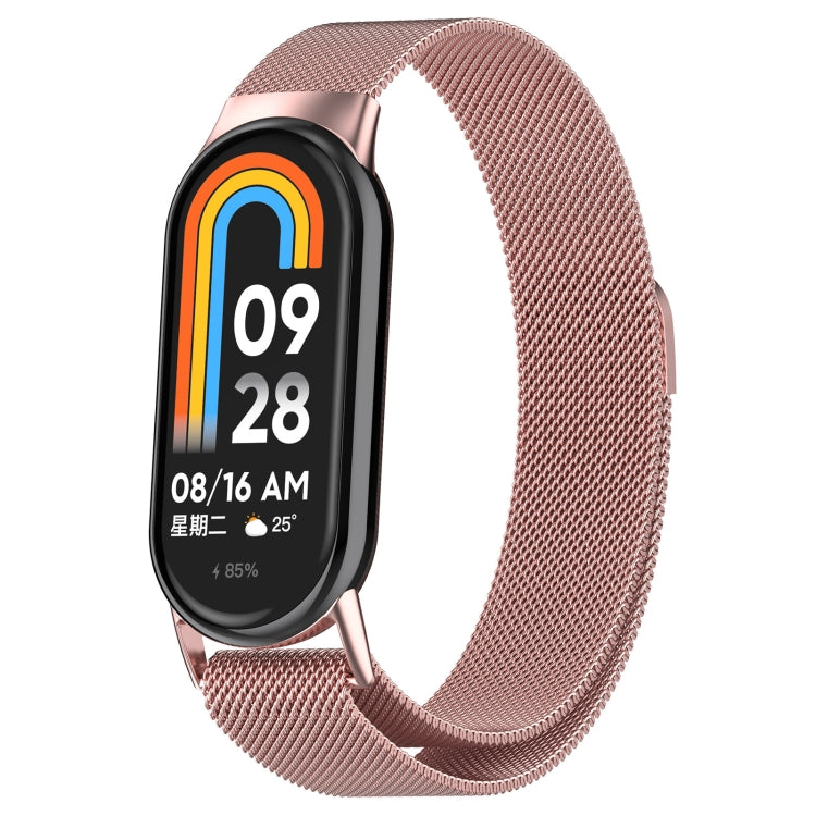 For Xiaomi Mi Band 8 Milanese Metal Watch Band(Rose Pink) - Watch Bands by buy2fix | Online Shopping UK | buy2fix