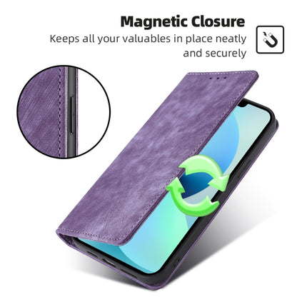 For Blackview A52 RFID Anti-theft Brush Magnetic Leather Phone Case(Purple) - More Brand by buy2fix | Online Shopping UK | buy2fix