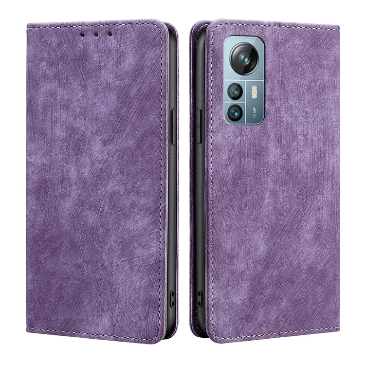 For Blackview A85 RFID Anti-theft Brush Magnetic Leather Phone Case(Purple) - More Brand by buy2fix | Online Shopping UK | buy2fix