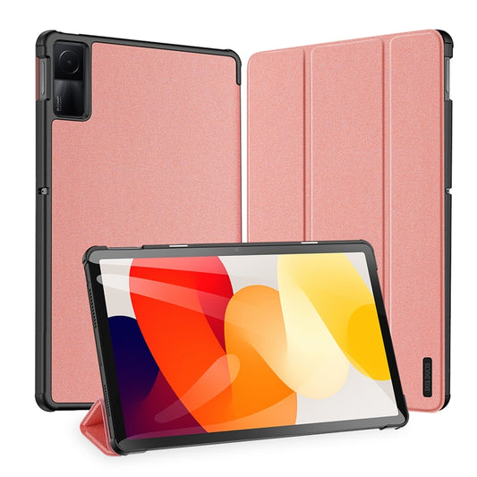 For Xiaomi Redmi Pad SE DUX DUCIS Domo Series Magnetic Flip Leather Tablet Case(Pink) - More Tablet Cases by DUX DUCIS | Online Shopping UK | buy2fix