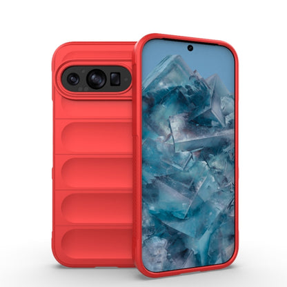 For Google Pixel 9 Pro 5G Magic Shield TPU + Flannel Phone Case(Red) - Google Cases by buy2fix | Online Shopping UK | buy2fix