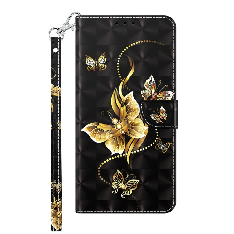 For Xiaomi Redmi Note 13 4G 3D Painted Pattern Leather Phone Case(Golden Butterfly) - Note 13 Cases by buy2fix | Online Shopping UK | buy2fix