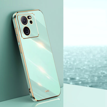 For Xiaomi Redmi K60 Ultra / Mi 13T XINLI Straight Edge 6D Electroplate TPU Phone Case(Mint Green) - Xiaomi Cases by XINLI | Online Shopping UK | buy2fix