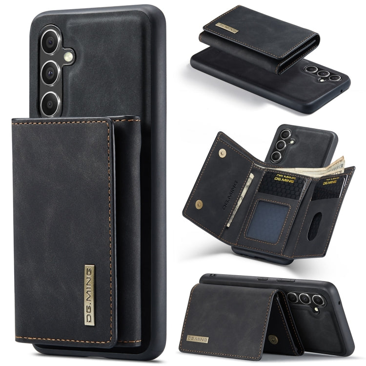 For Samsung Galaxy A35 5G DG.MING M1 Series 3-Fold Multi Card Wallet + Magnetic Phone Case(Black) - Galaxy Phone Cases by DG.MING | Online Shopping UK | buy2fix