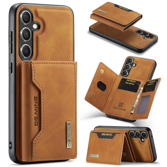 For Samsung Galaxy S24 5G DG.MING M2 Series 3-Fold Multi Card Bag + Magnetic Phone Case(Brown) - Galaxy S24 5G Cases by DG.MING | Online Shopping UK | buy2fix