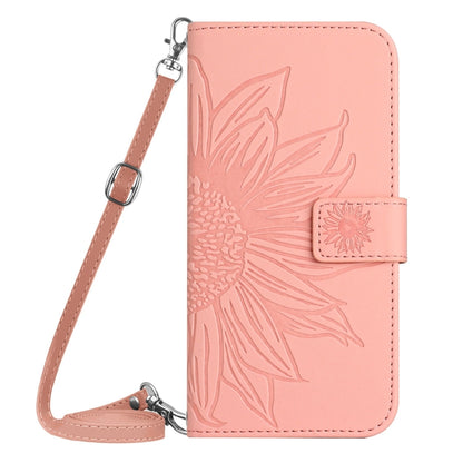 For Xiaomi 13T / 13T Pro Skin Feel Sun Flower Embossed Flip Leather Phone Case with Lanyard(Pink) - Xiaomi Cases by buy2fix | Online Shopping UK | buy2fix