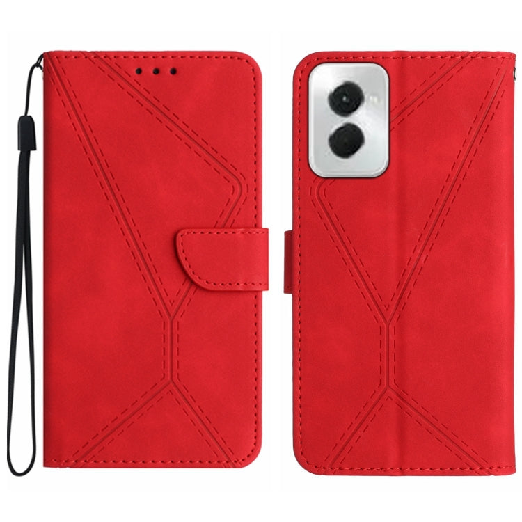 For Motorola Moto G Power 5G 2024 Stitching Embossed Leather Phone Case(Red) - Motorola Cases by buy2fix | Online Shopping UK | buy2fix