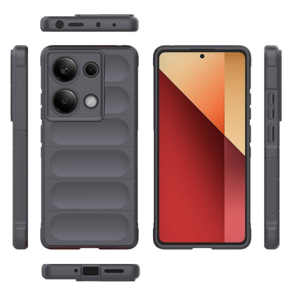 For Xiaomi Redmi Note 13 Pro 4G Global Magic Shield TPU + Flannel Phone Case(Dark Grey) - Note 13 Pro Cases by buy2fix | Online Shopping UK | buy2fix