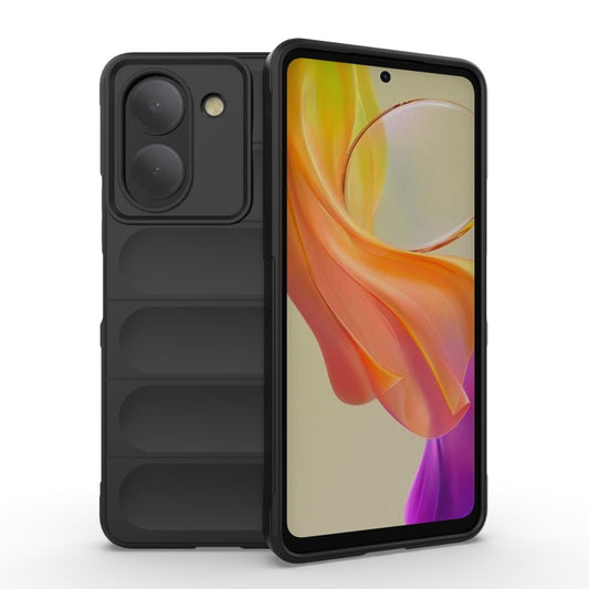 For vivo Y36 4G Magic Shield TPU + Flannel Phone Case(Black) - vivo Cases by buy2fix | Online Shopping UK | buy2fix