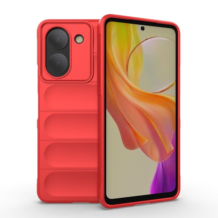 For vivo Y36 4G Magic Shield TPU + Flannel Phone Case(Red) - vivo Cases by buy2fix | Online Shopping UK | buy2fix
