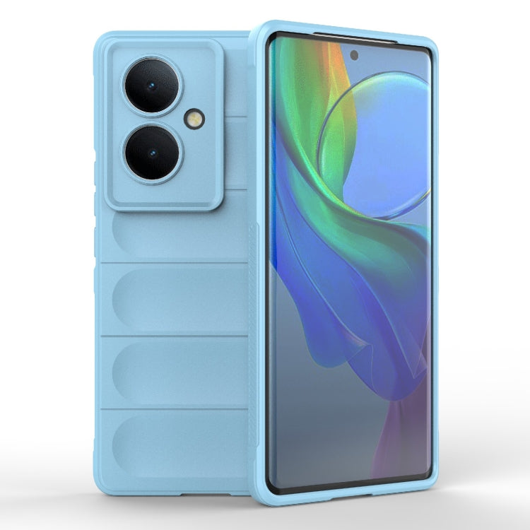 For vivo Y78+ Global Magic Shield TPU + Flannel Phone Case(Light Blue) - vivo Cases by buy2fix | Online Shopping UK | buy2fix