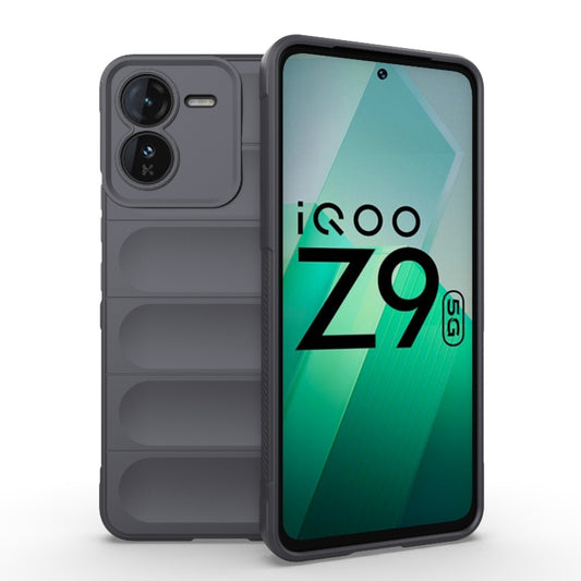 For vivo iQOO Z9 5G Magic Shield TPU + Flannel Phone Case(Dark Grey) - vivo Cases by buy2fix | Online Shopping UK | buy2fix